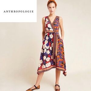 NWT Anthropologie Cassandra Midi Split Print Dress